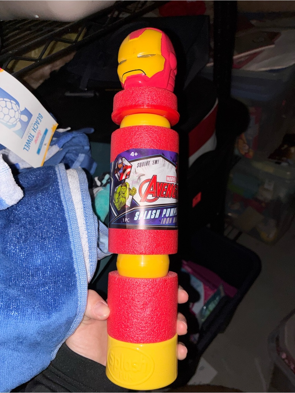Marvel Iron Man Red and Yellow Foam Splash Punch Water Blaster